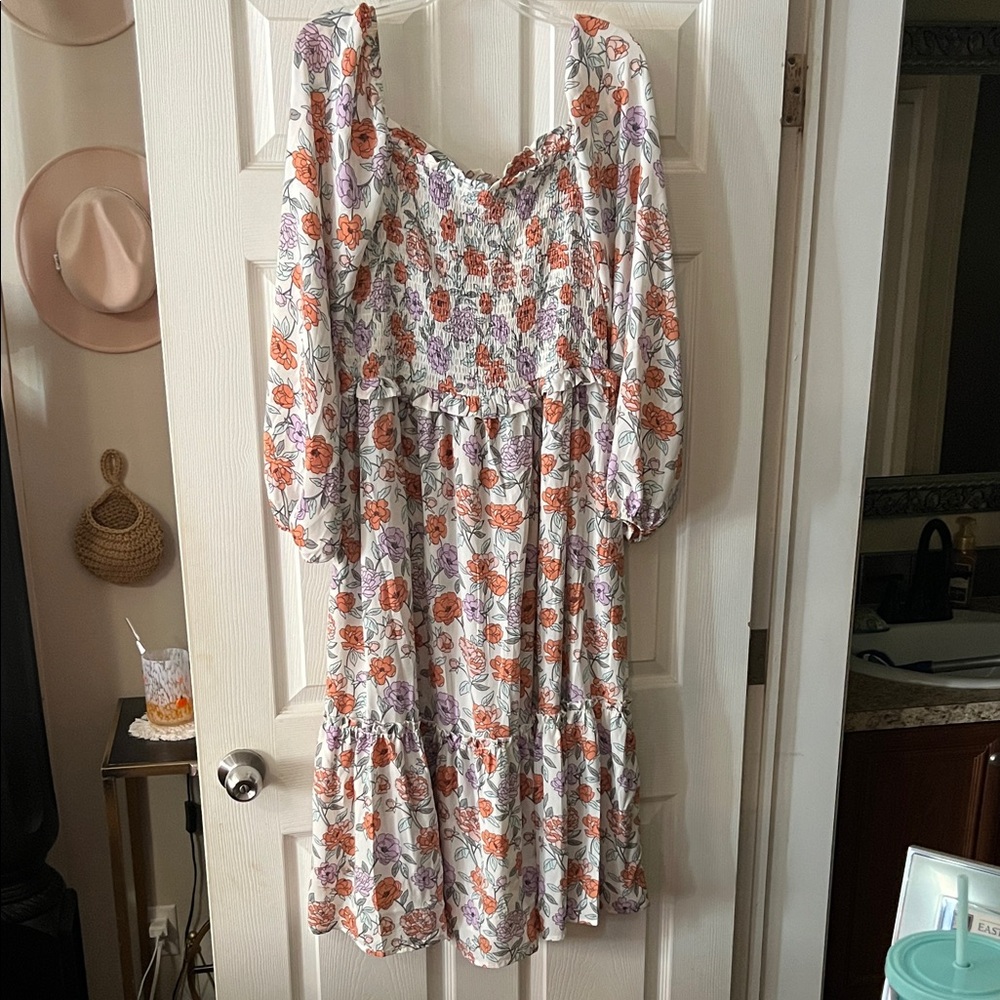 Floral Puff Sleeve Dress